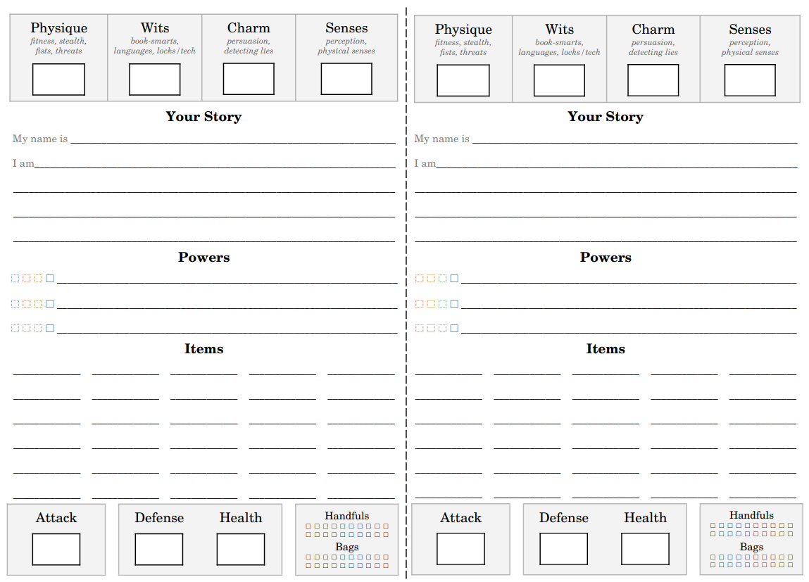 Tiny Mighty Character Sheet